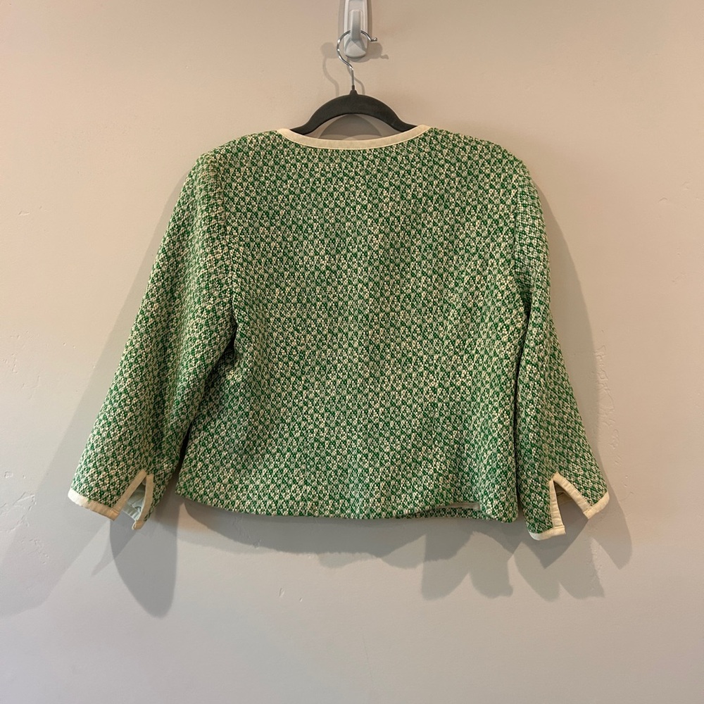 CAbi Green and Cream Tweed Blazer - Picture 3 of 11